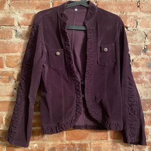 Purple stretch corduroy blazer